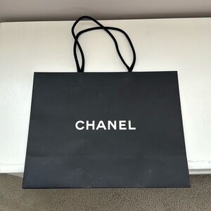 New Chanel black and white shopping bag!!!  17”x13”